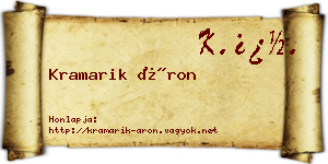 Kramarik Áron névjegykártya