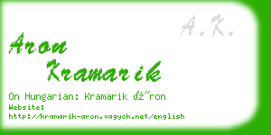aron kramarik business card
